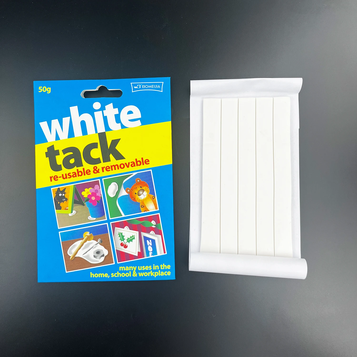 탈부착 가능한 벽걸이용 흰색 택 퍼티 50g/75g/100g/150g 재사용 가능 무독성 점착제 포스터 사진 파티용