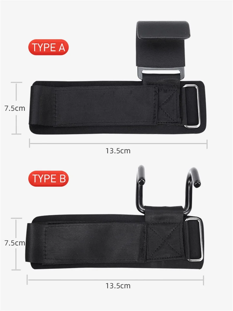 Description Picture 5 of item1PC Weight Lifting Hooks Hand-Bar Wrist Straps Gym Fitness Hook Weight Strap Pull-Ups Power Lifting Gloves For Weight Training