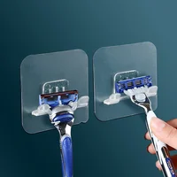 1/2PCS Punch Free Shaving Razor Holder Men Shaving Shaver Storage Bracket Wall Hook Bathroom Shelf Organizer Bathroom Accessory 1