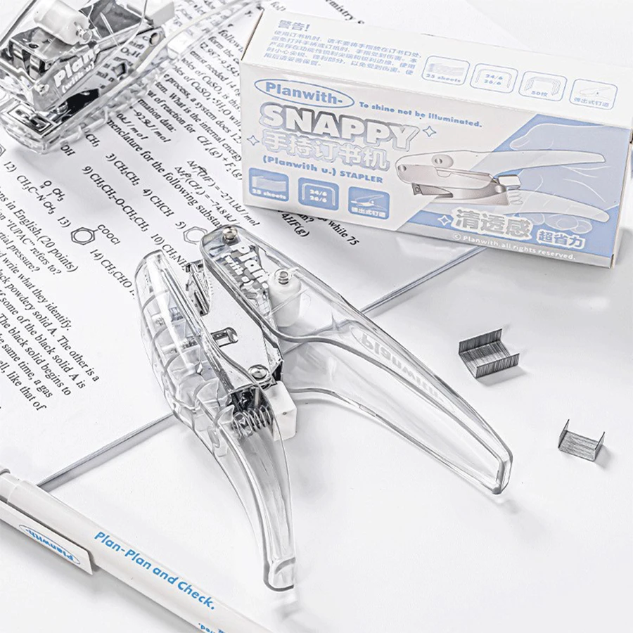 Hand-held labor-saving transparent stapler pop-up stapler portable data binder hand stapler office supplies