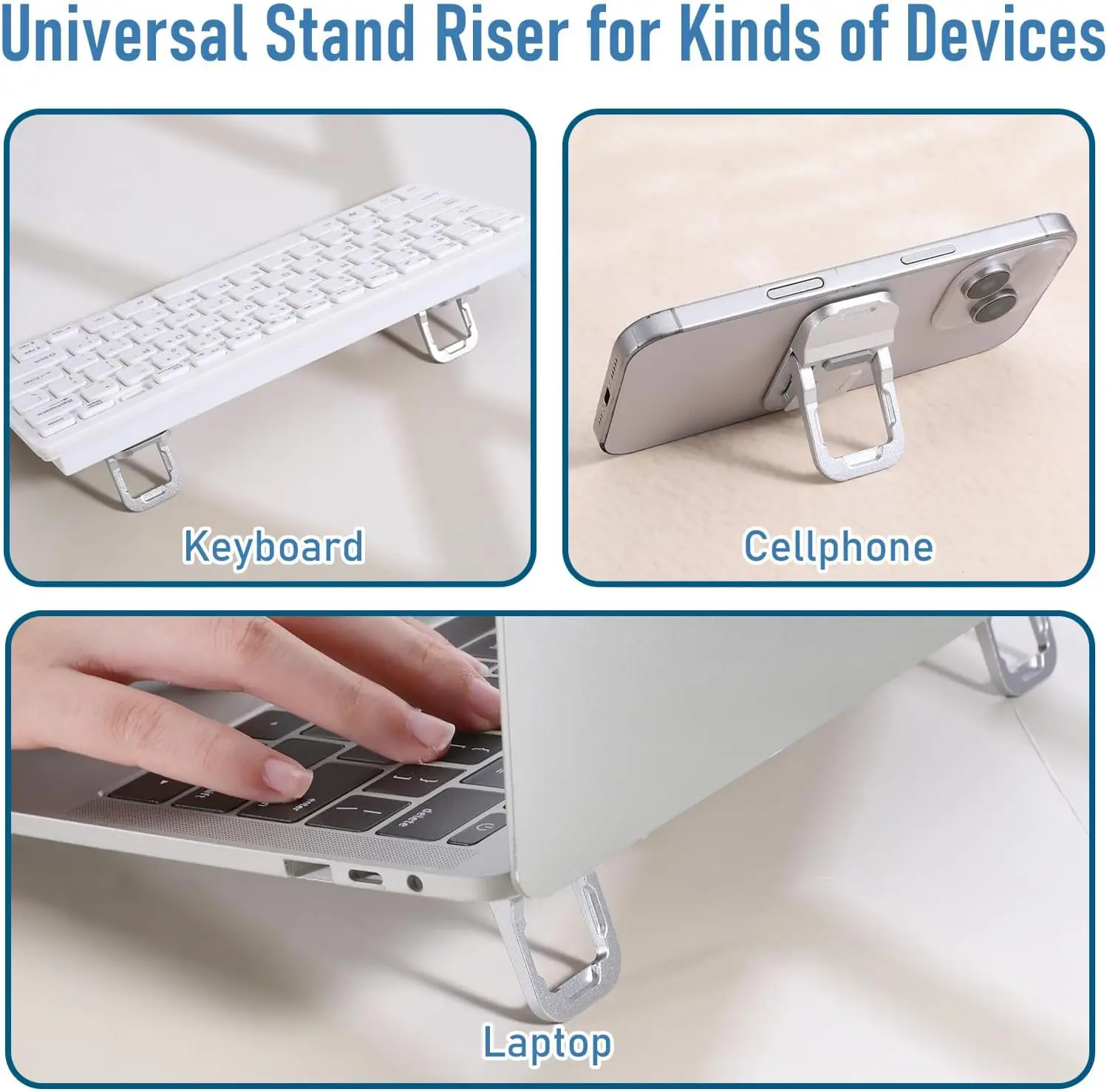 2-16PCS 접이식 노트북 스탠드 노트북 태블릿 및 전화용 휴대용 금속 데스크탑 홀더 작업 및 게임용 조절 가능한 스탠드