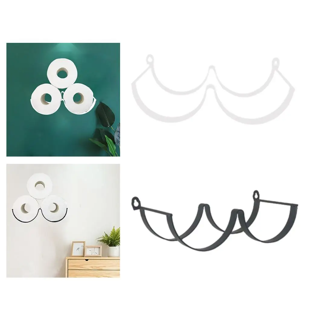 Toilet Paper Holder Paper Towel Dispenser Rack Wall Mount Organizer Iron Decor Tissue Holder Bathroom Storage Rolls Tissues