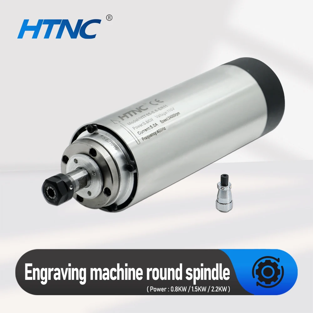 2.2KW 1.5kw 0.8kw CNC Spindle Motor 110v / 220v 2200W 1500w 800w 400hz Air Cooling Round Spindle 24000RPM For CNC air cooled spindle motor