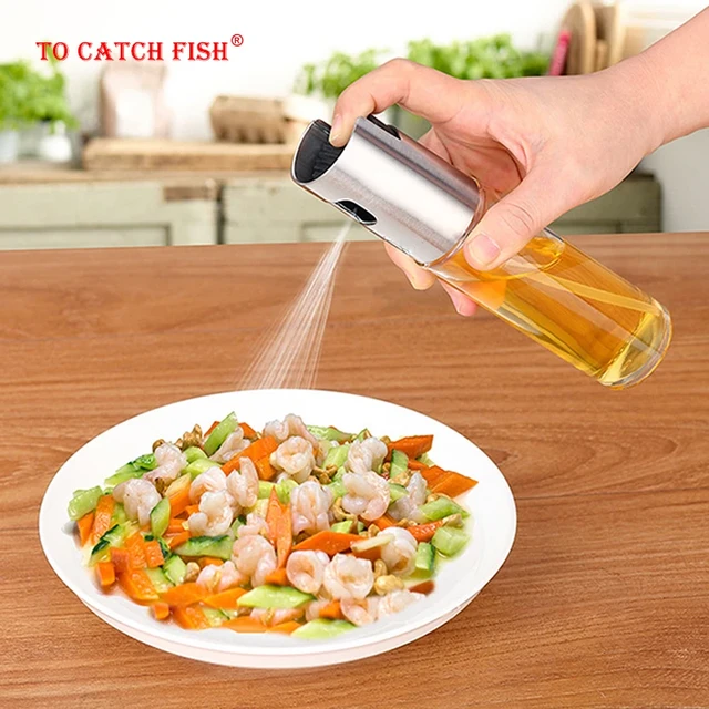 Botella de Spray de aceite de oliva para cocina, pulverizador de aceite de  oliva para hornear, botella vacía para vinagre, dispensador de aceite para  ensalada - AliExpress