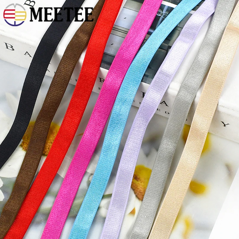 5M 10mm Nylon Sewing Elastic Band Soft Skin Rubber Bands Underwear Pants  Decorative Webbing Ribbon Bias Binding Tapes