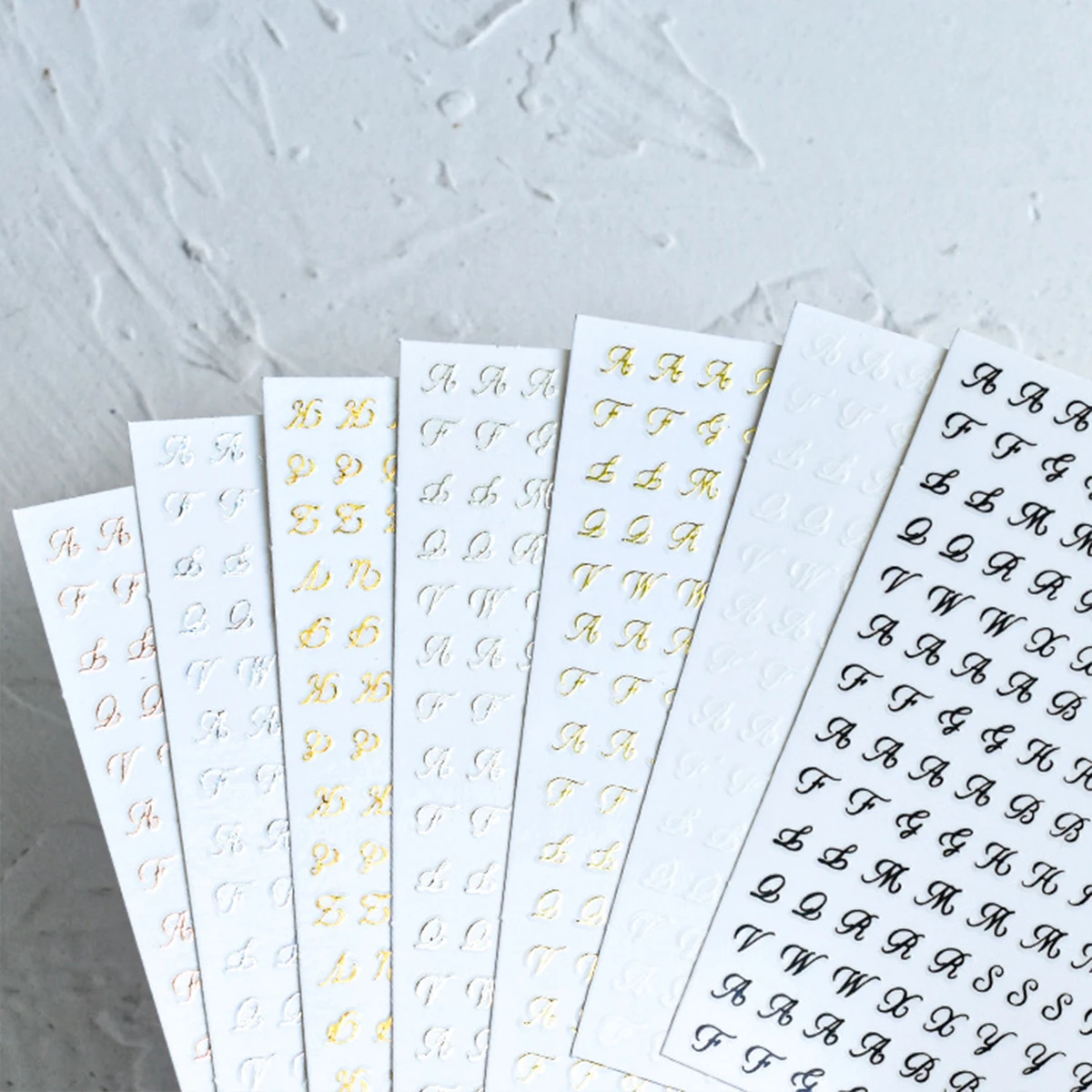 

10PCS Hot Gold Nail Nail Sticker Russian Symbol Alphanumeric 3D Laser Nail Sticker Jewelry Self-adhesive Decorative Stickers