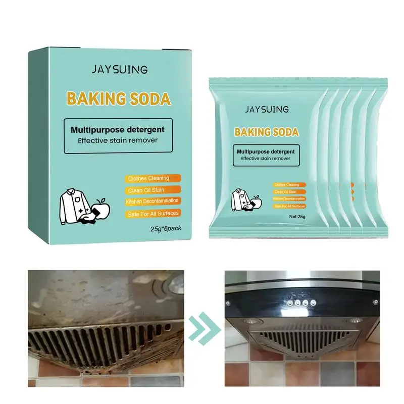 

multi-purpose cleaner Baking soda 6 Pcs White Powder Decontaminate Multi-Functional Natural Cleaning Agent For Laundry Bathroom