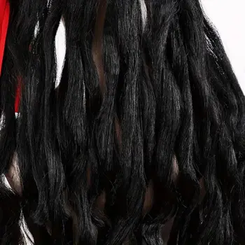 Parrucca da Pirata con Capelli Ricci per Travestimenti, Fibre Sintetiche, Parrucca da Capitano per Cosplay, Parrucca Lunga Nera per Halloween