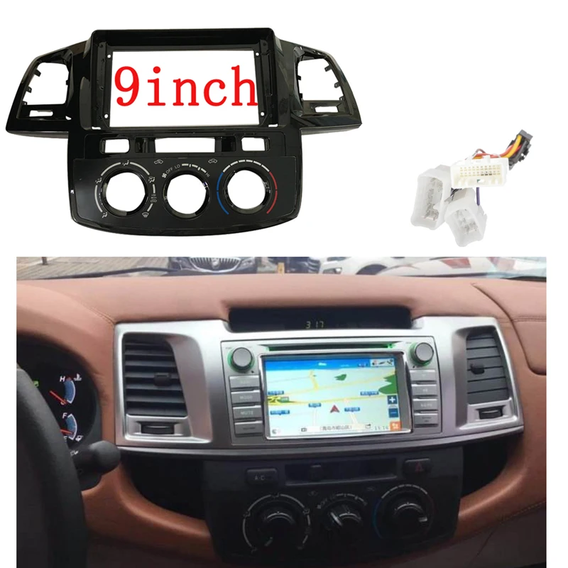 

9-дюймовый автомобильный радиоприемник, кабель для Toyota Hilux Vigo 2009-2015 DVD GPS Android, комплект для крепления, облицовка для панели приборной панели