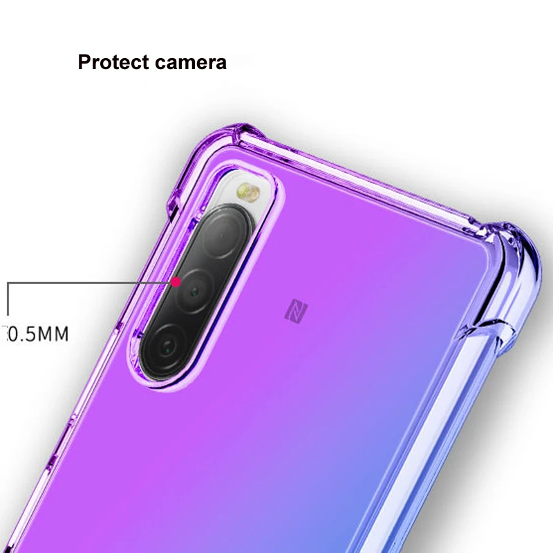 Противоударный чехол-подушка для Sony Xperia 5 V IV 10 1 III II Ace 8, силиконовый чехол из ТПУ с градиентом, противоударный чехол с четырьмя углами (art.: 3920be52ffeab) - 3920be52ffeab