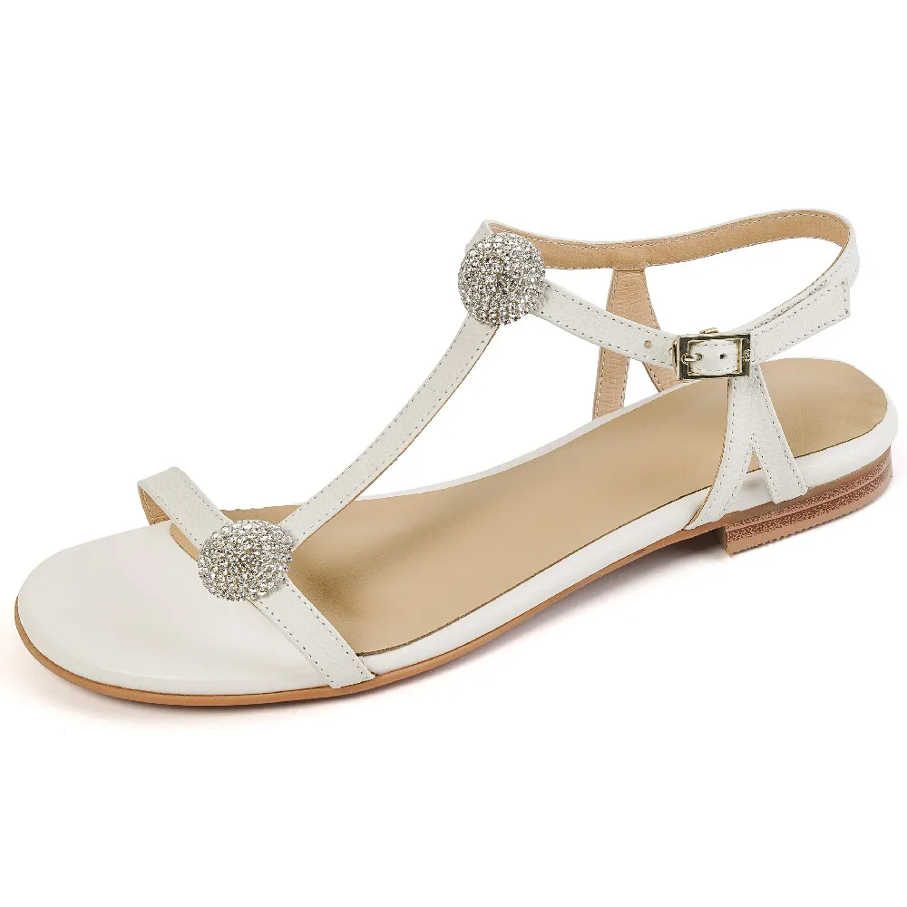 

women's genuine leather narrow band open toe summer flats sandals female soft comfortable casual daily footwear shoes for women