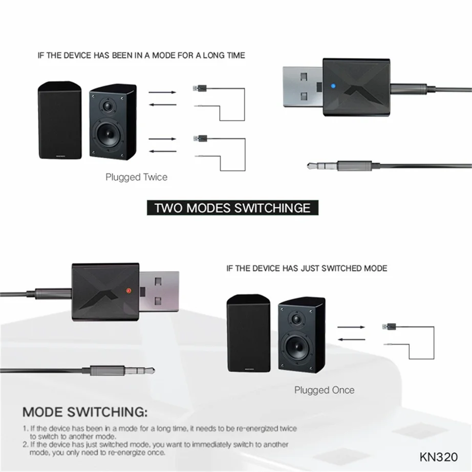 YIGETOHDE Bluetooth 5.0 Transmitter Receiver 4 in 1 3 in 1 2 Adapter Dongle 3.5Mm AUX For TV PC Headphones Home Stereo Car