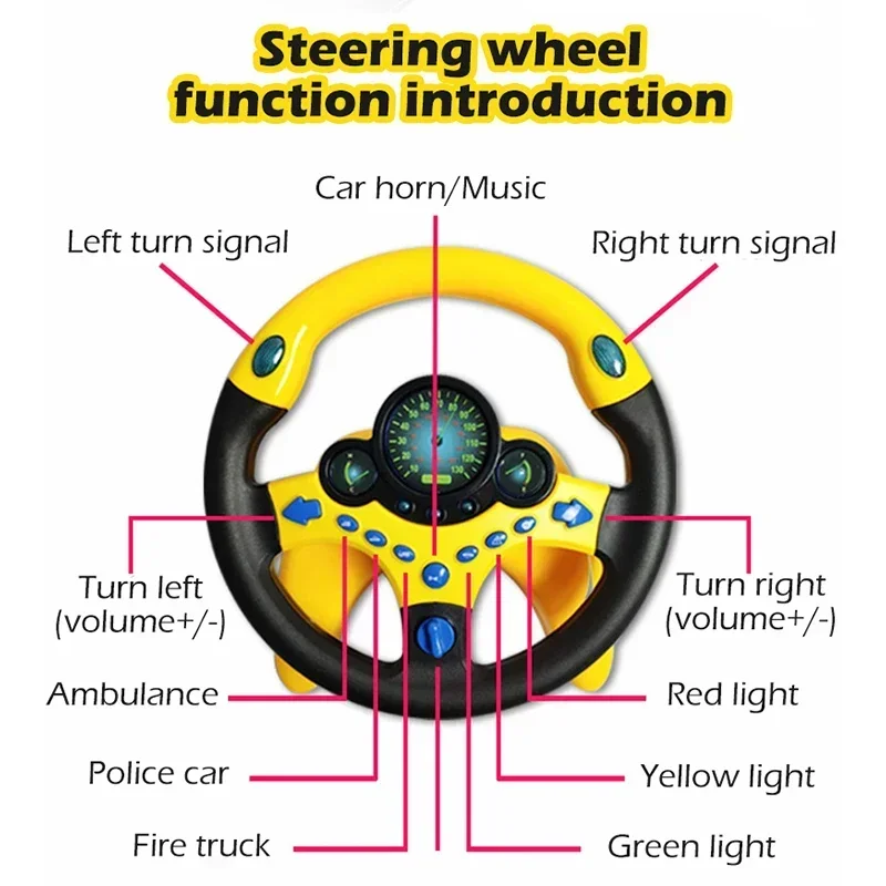 Infant Shining Eletric Simulation Steering Wheel Toy with Light Sound Kids Early Educational Stroller Steering Wheel Vocal Toys 5