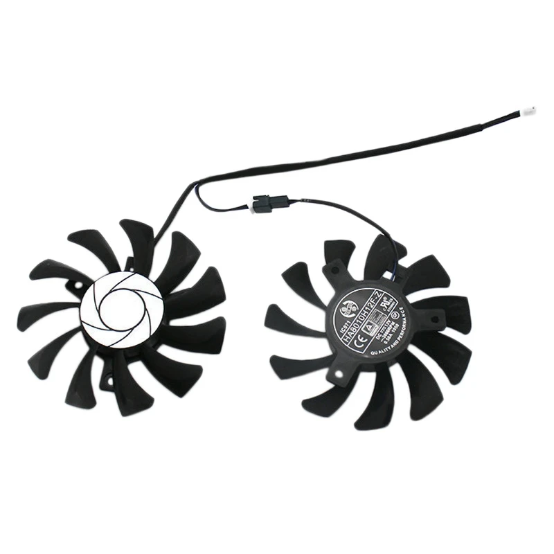Ha8010H12F-Z 75Mm 2Pin Gtx1050Ti Gpu Cooler Doppia Ventola Per Geforce Gtx 1050Ti Gtx-1050-Ti-4Gt-Oc(2 Pezzi)
