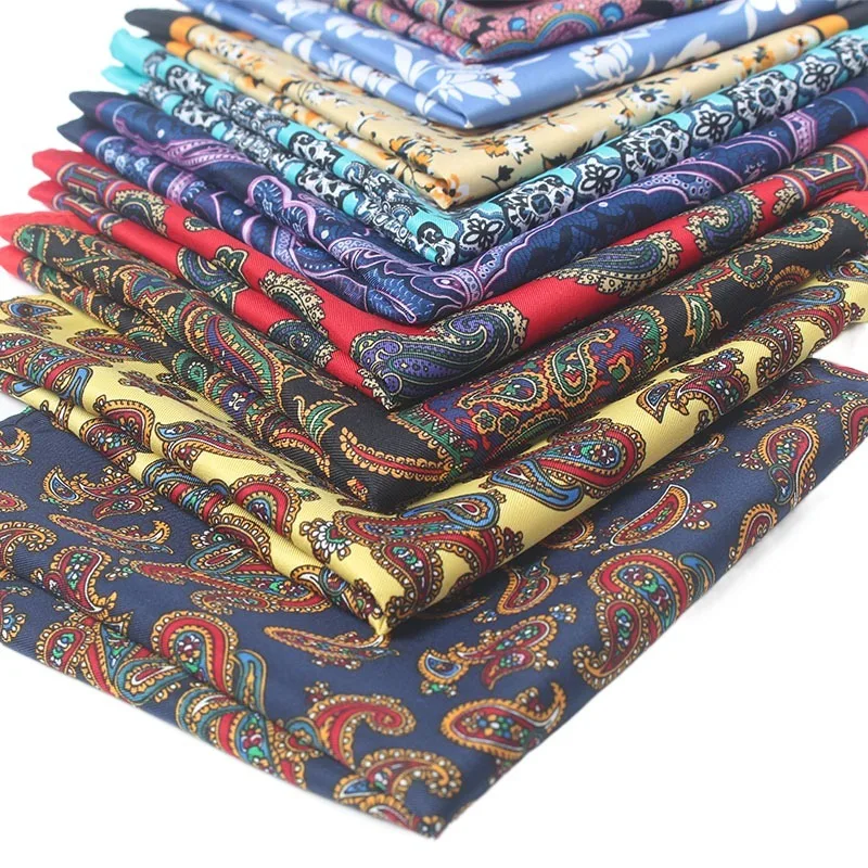 32cm Pocket Square Rayon Silk Print Mens Hanky Polka Dot Floral Paisley Handkerchief Fashion Classic Wedding Party Pocket Square pocket square mini handkerchief