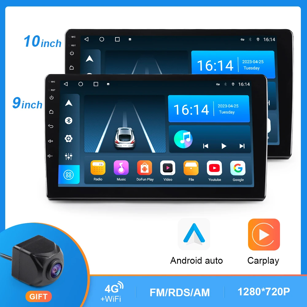 

9 10 Inch Car Radio 32G 64G 128G Universal Android 10 Multimedia Player Carplay Auto Autoradio Stereo For Hyundai Toyota Ford