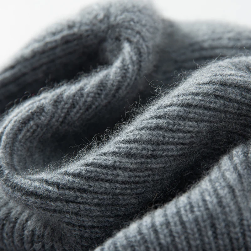 Gorro tejido de cachemira 100% de alta calidad para mujeres y hombres, gorro informal, gorro grueso, gorros de Cachemira suaves y cálidos para invierno, Unisex