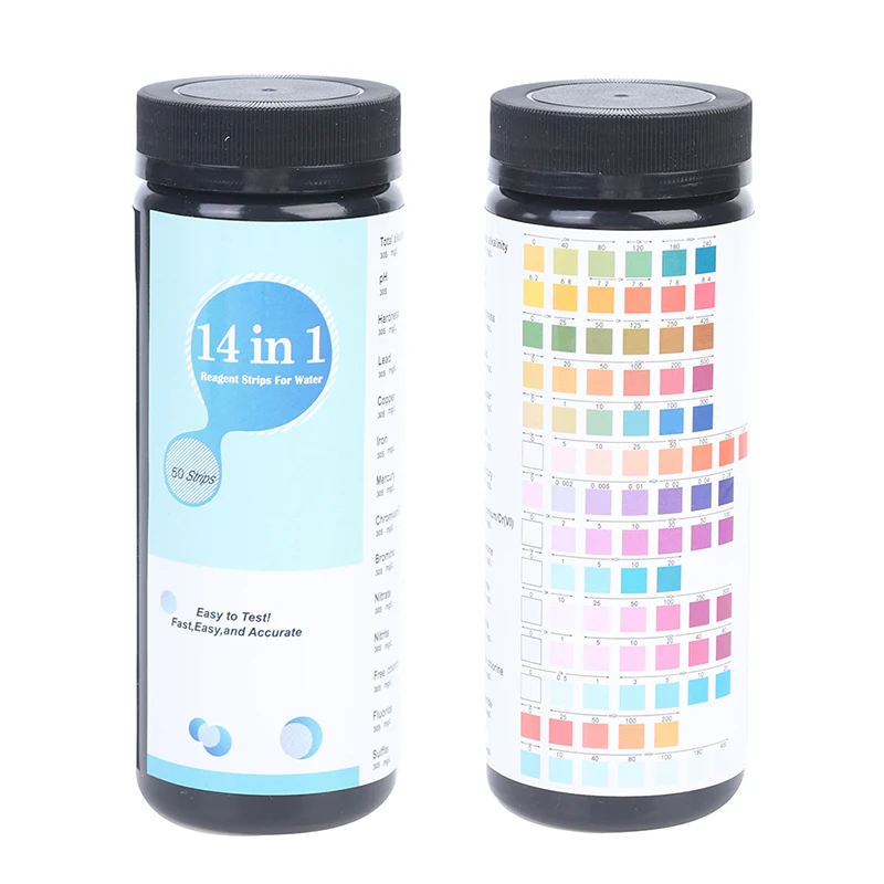 14-in-1 Drinking Water Test Strip PH Bromine Nitrate Water Quality Test Aquarium Fish Tank Pool nitrate Strip 50pcs
