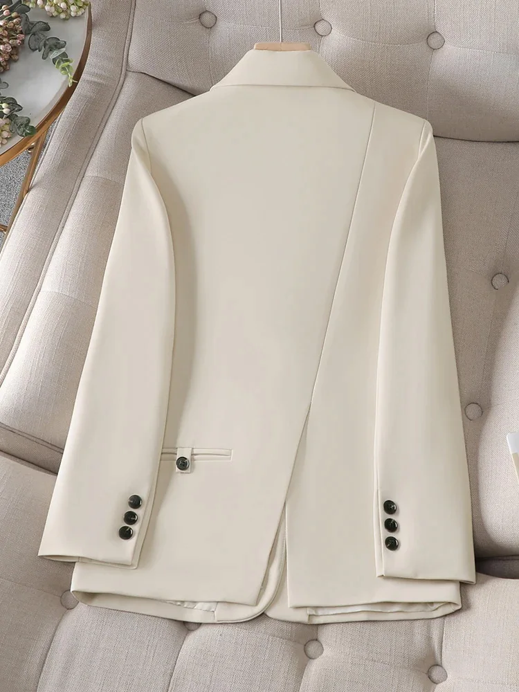 

Женский осенне-зимний Блейзер, новинка 2024, корейские Модные приталенные куртки с длинным рукавом, офисные женские элегантные однотонные повседневные пальто