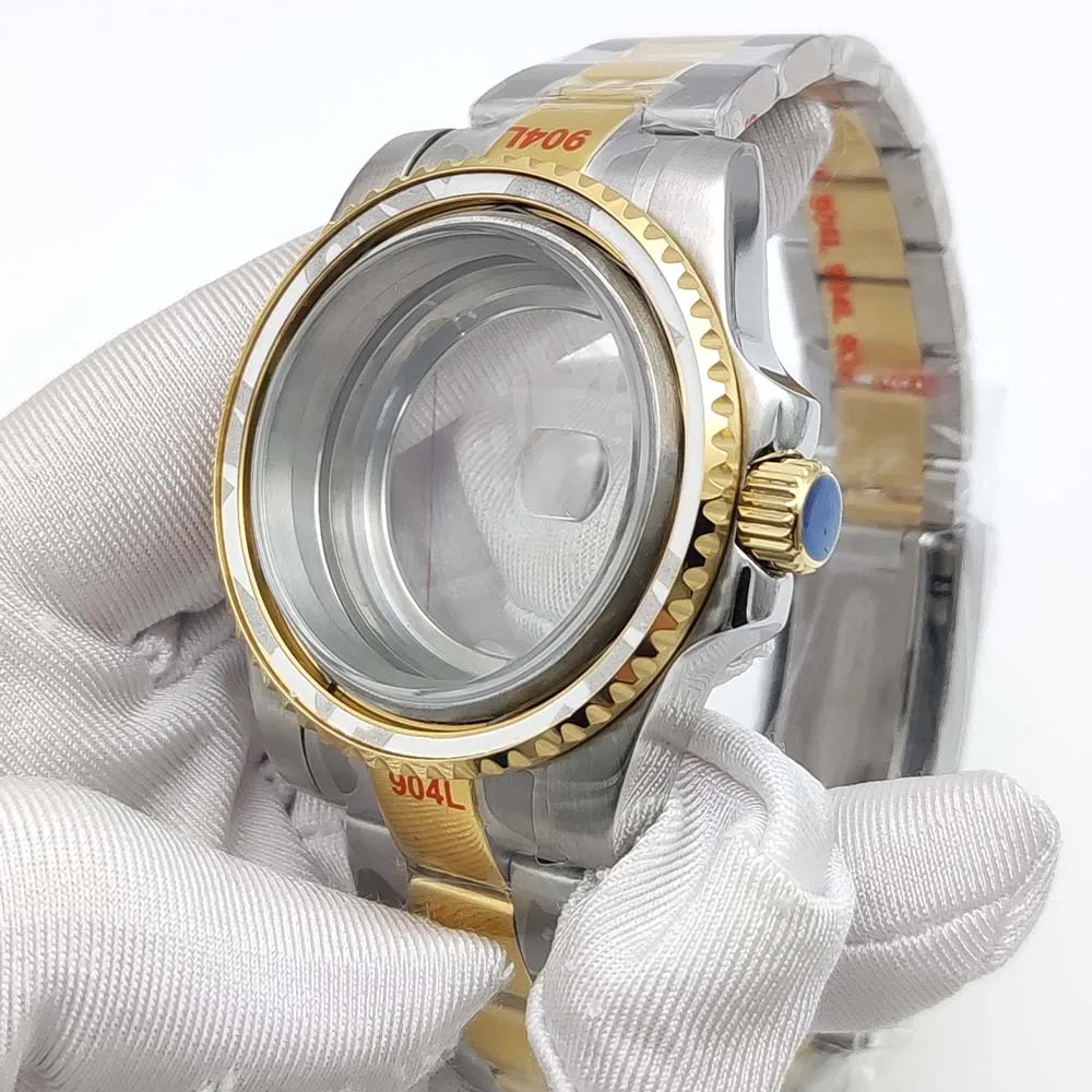 Men's Gold Sandwich Case Automatic Watch with Sapphire Glass, 40mm Water Resistant Design