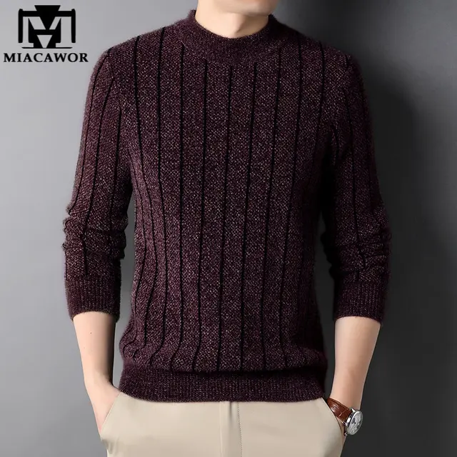 New Brand Design Knitwear Wool Sweaters Men Autumn Winter Warm Soft Pullovers Homme Vintage Casual Streetwear Clothing Y549 1