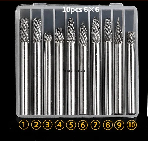 Set 5 Frese Rotative In Carburo Di Tungsteno | Doppio Taglio Per Metallo, Legno E Incisione - Foto 6