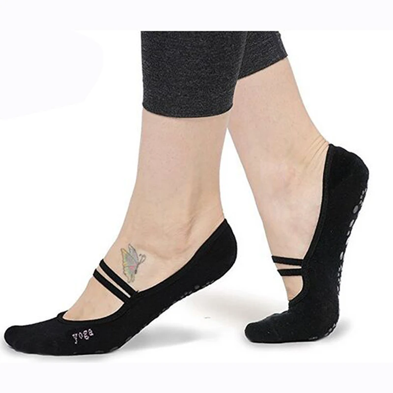 

Sports Yoga Slipper Women Anti Slip Cotton Cycling Socks Ladies Pilates Socks Ballet Heel Protector Professiona Yoga Dance Socks