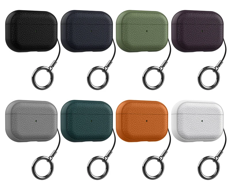 Luxus Leder Abdeckung Für AirPods 4 3 2 1 Business Kopfhörer Abdeckung Für Apple AirPods Pro 1 2 Headset Shell mit Haken Zubehör – Detail 2