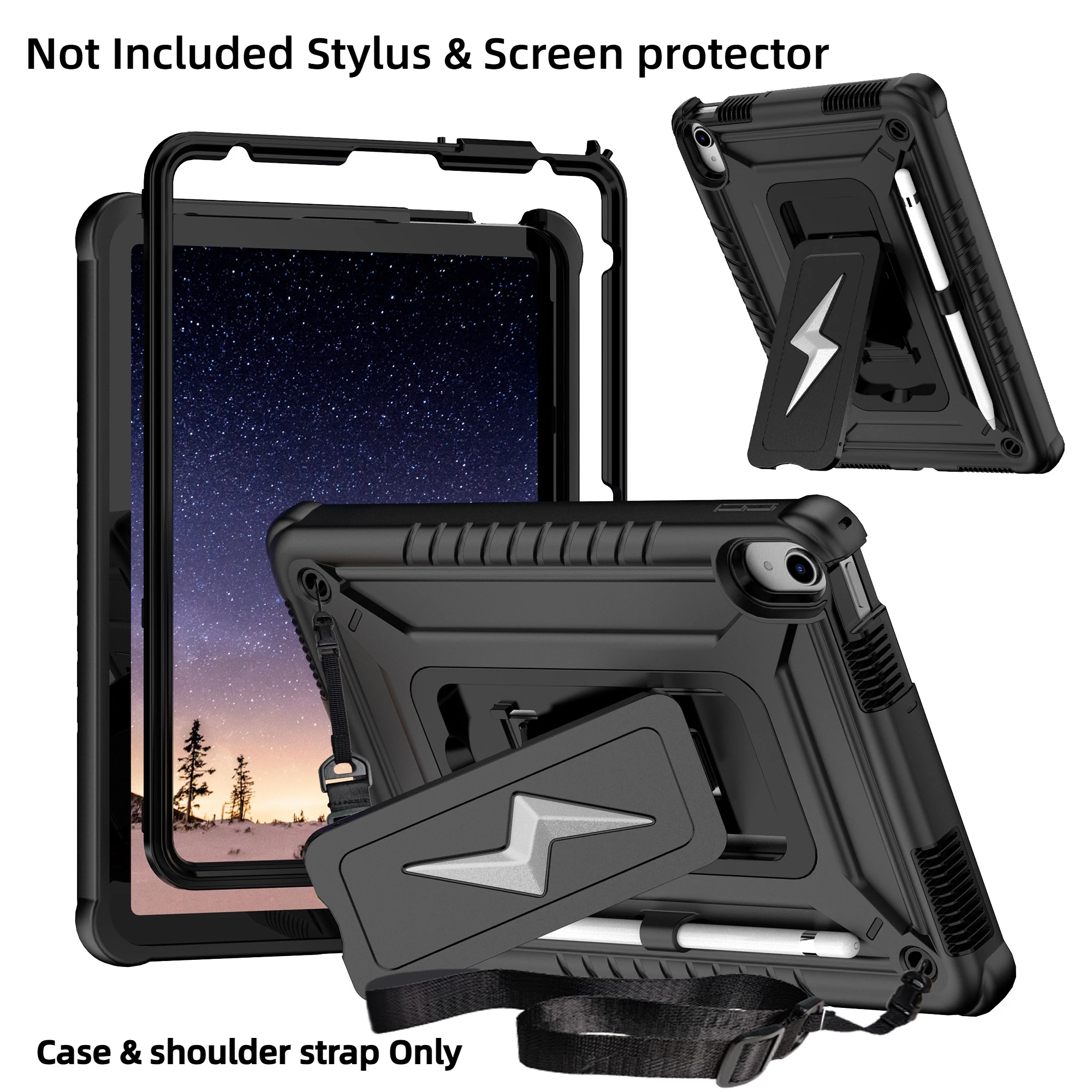 Shockproof & Drop-Resistant Tablet Case with Stand and Shoulder Strap
