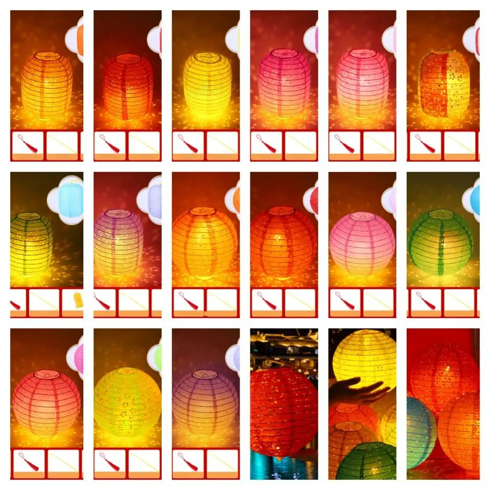 Handmade Round Paper Lanterns Multicolor Chinese Luminous Paper Lamp Ball DIY Wishing Mid Autumn Festive Lanterns Gift 10 sheets 500 660mm tissue paper diy handmade craft paper flowers gift packing wedding festive