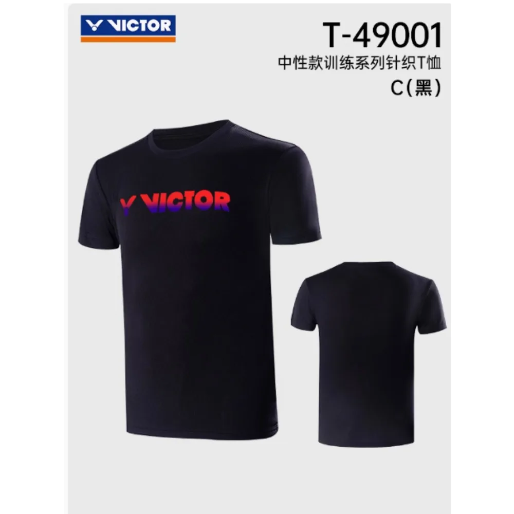Original Victor New Badminton Clothing Sports Clothes Summer Short Sleeve Sportswear Jersey Unisex T49001