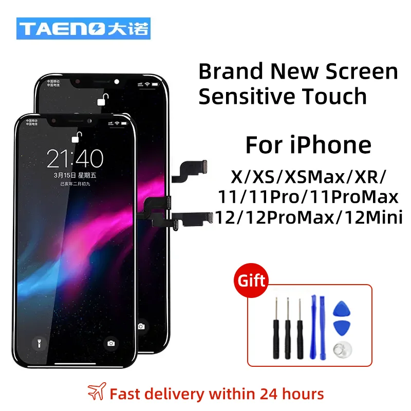 

ЖК-дисплей TAENO incell для iPhone 11 Pro, сменный сенсорный 3D-экран для iphone X, XR, XS MAX, 11, 12 Pro Max, mini