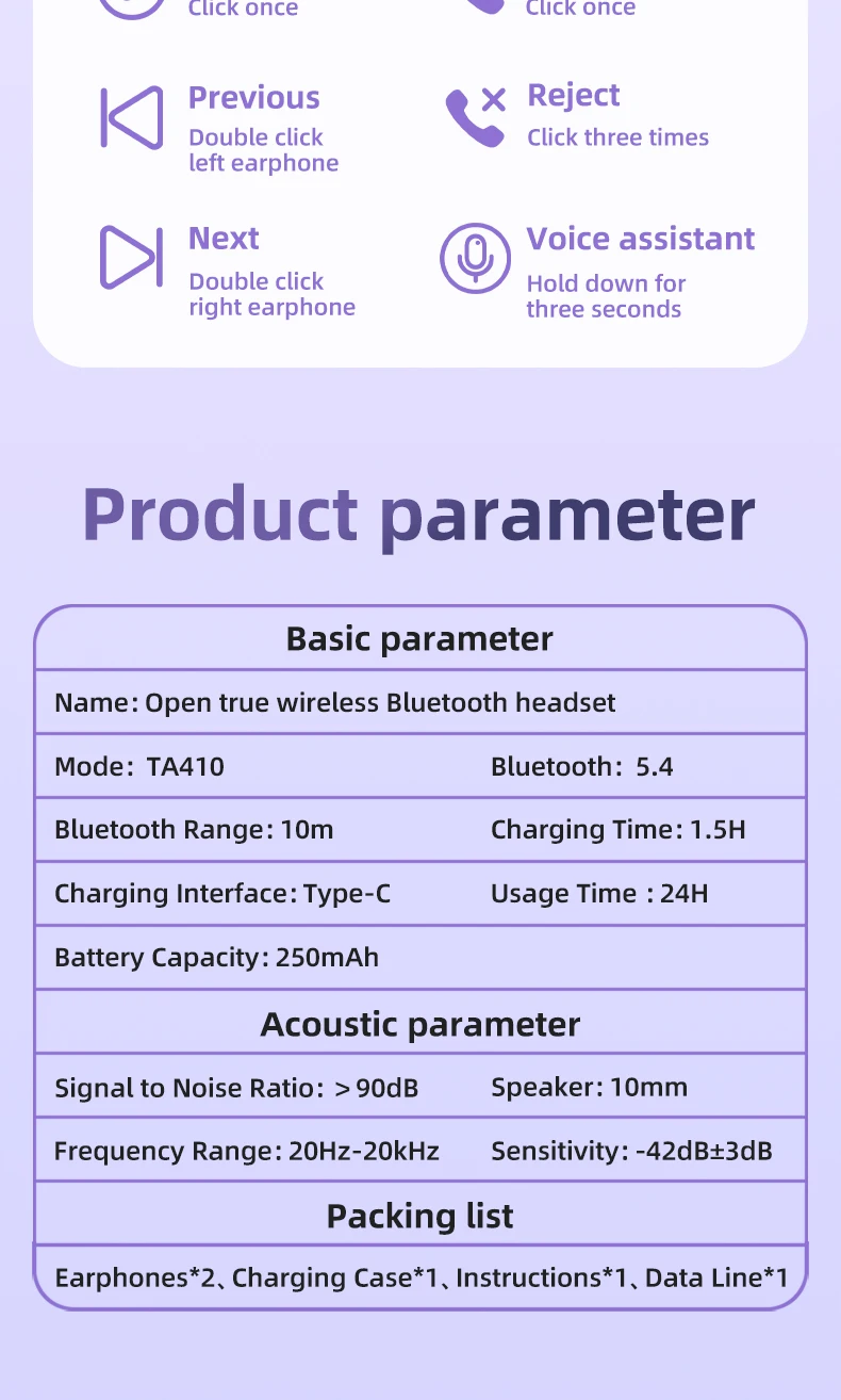 S60462a1428294a5d84dd4678645dddeaP Lenovo Wireless Bluetooth 5.4 Earphones TWS Panoramic Sound Effects Ultra Long Battry Life Headphones Comfortable To Wear TA410