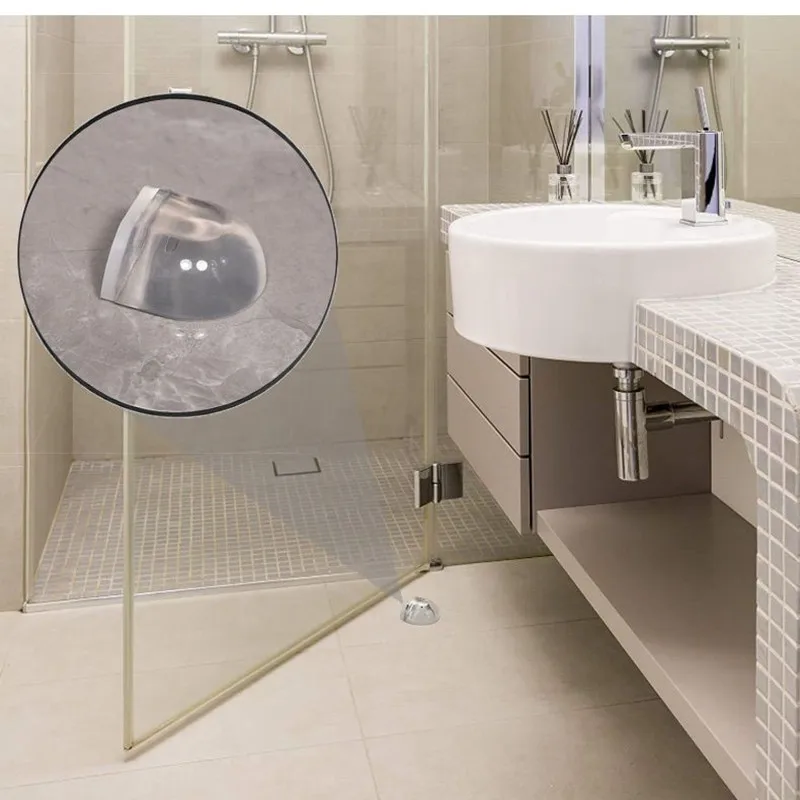 Self Adhesive Transparent Pc Door Stopper Floor Stopper Wall Buffer Protector Furniture Accessories Anti-Collision Door Holder door stopper