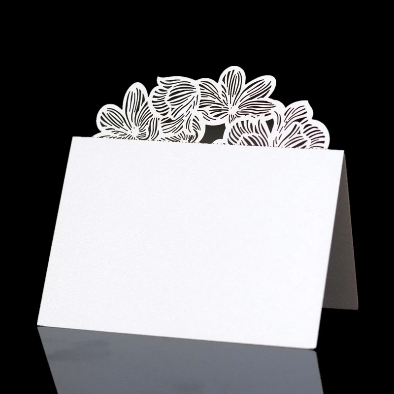 50pcs Lotus Leaf Wedding Place Cards Meeting Seat Card Reception Table Sign Banquet Business Celebration Greeting Card