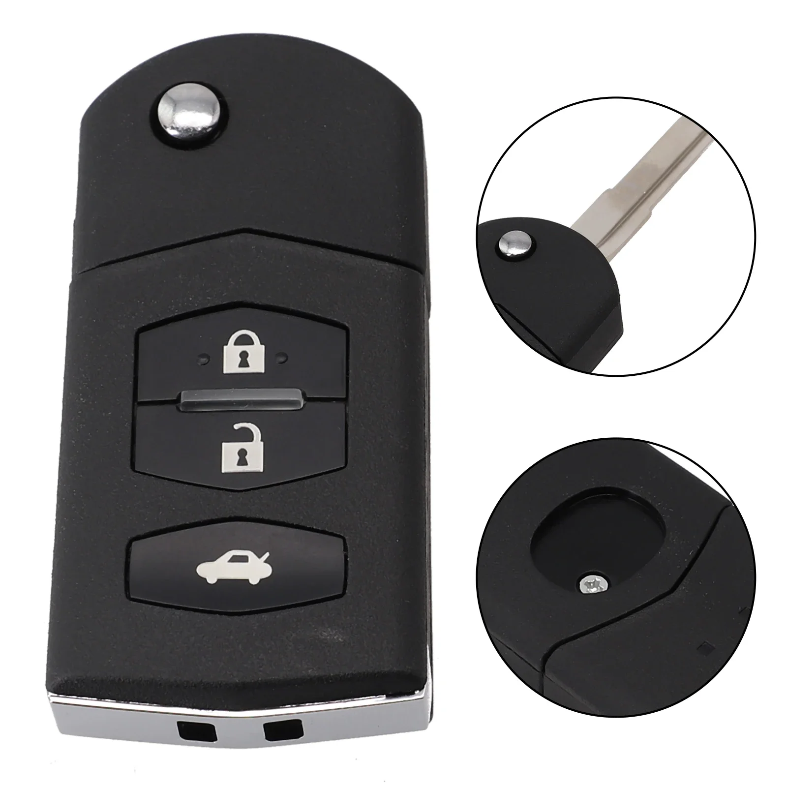 

Accessories Key Shell Blade Case CR1620 Battery Flip Fob For Mazda Key Shell Assembly Durable Best Replacement