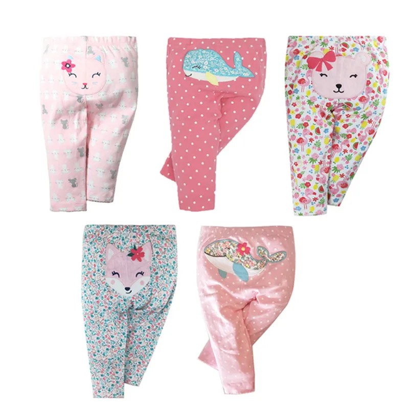 Baby Leggings Cotton Pants Baby Trousers 3/4/5PCS/LOT Newborn Pants Cartoon 100% Cotton 9-24M-3TM