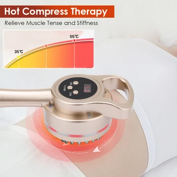 Electric Slimming Massage Device Hot Compress Micro-current Vibration LED Fat Burner Body Massager Health Beauty Meridian Brush 4