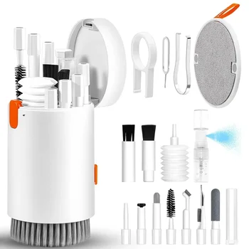 Kit di pulizia multifunzionale 20 in 1, penna per la pulizia degli auricolari, spazzola per la pulizia dello schermo, spazzola per tastiera del computer, strumento per la rimozione dei tasti.