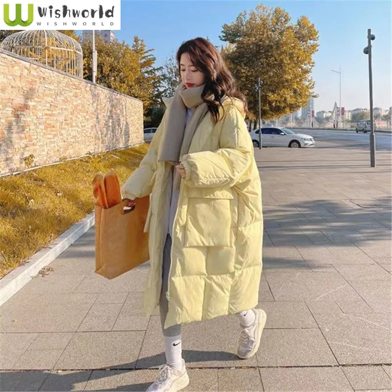 Down Cotton Jacket Women's Medium Length New Korean Version Chic Bread Jacket Cotton Padded Jacket in 2022 Winter