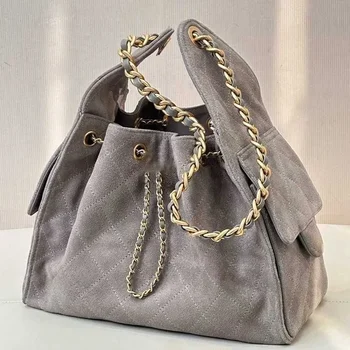 cc bag Shoulder Bags Designer Bag String Bucket Tote Large Hobo Suede Leather Gray Casual Diamond Lattice Long Chain Crossbody Fashion Luxury Brand