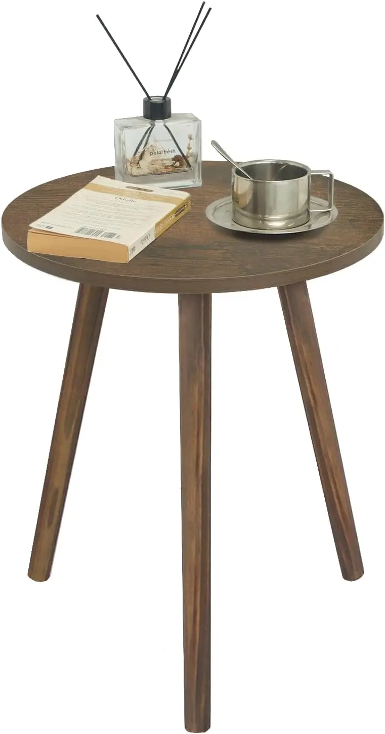 Small End Table for Living Room, Modern Wood Accent Table Coffee Side Table with Wood Legs for Small Space, Easy Assembly 3