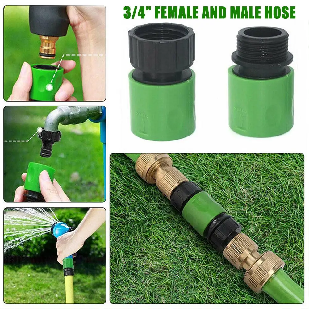 

Garden Watering Hose ABS Quick Connector 3/4" End Double Male Extender Joint Adapter Coupling Hose Supplies Garden