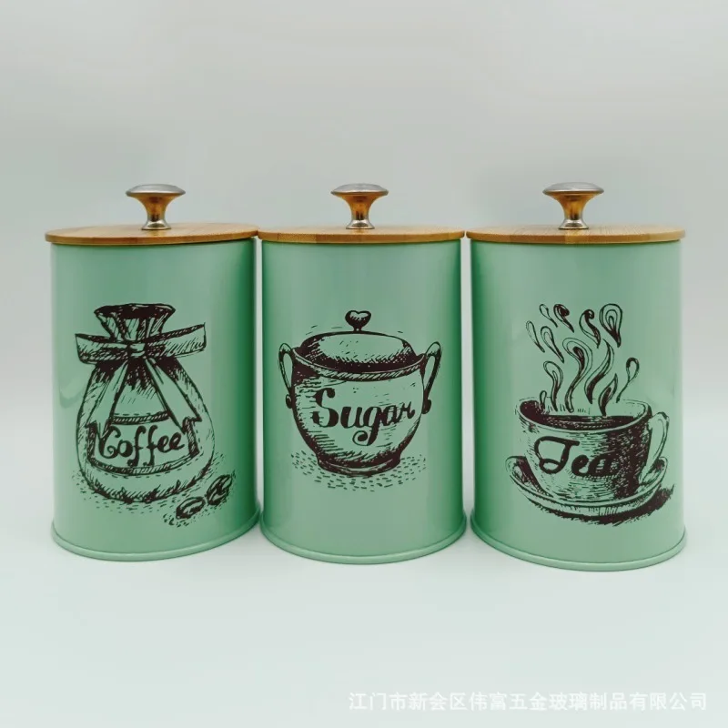 コーヒーキャニスターセット3個、コーヒー、紅茶、砂糖、装飾クリーム