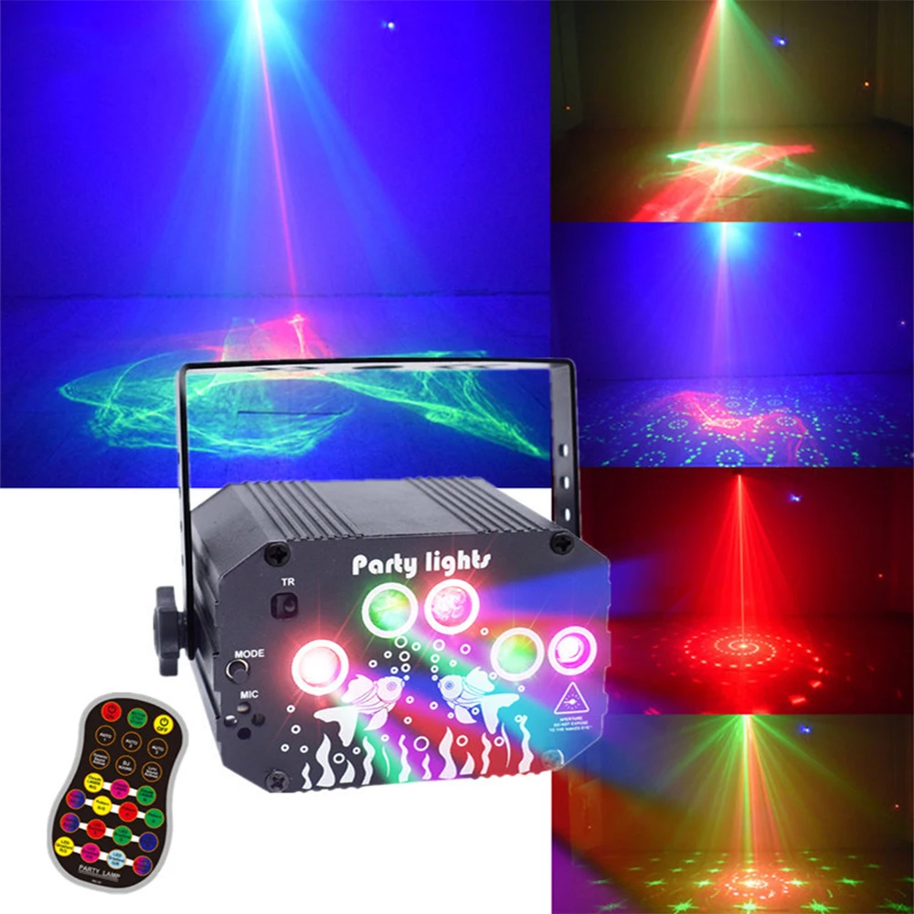 

5 Hole Laser Stage Light 8W 90 Patterns Bar KTV Lights Dream Effect Projector Lamp Voice Control Dj Disco Party Light Home Decor