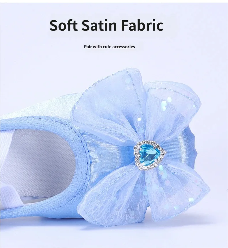 Ballerinas, Schuhe mit Schleife, Herz, Diamant, bequeme Linedance-Schuhe, Ballerinas, Tanzschuhe für Damen und Mädchen, flache Mesh-Schuhe – Detail 4