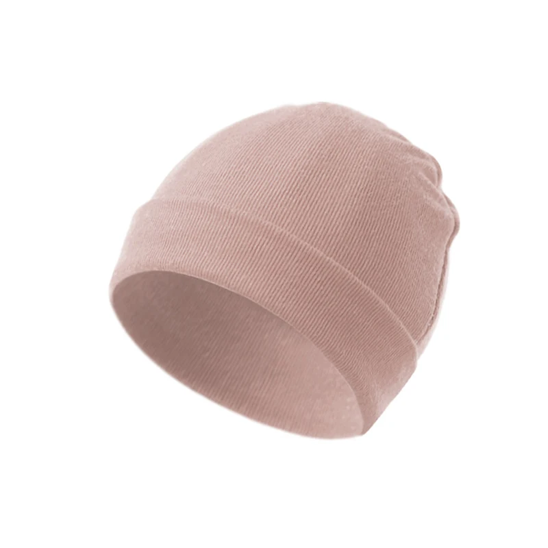 0-6M Newborn Hospital Hat Baby Beanies Cap Solid Color Infant Cotton Hats Autumn Winter Windproof Headwear Infant Shower Gift 6