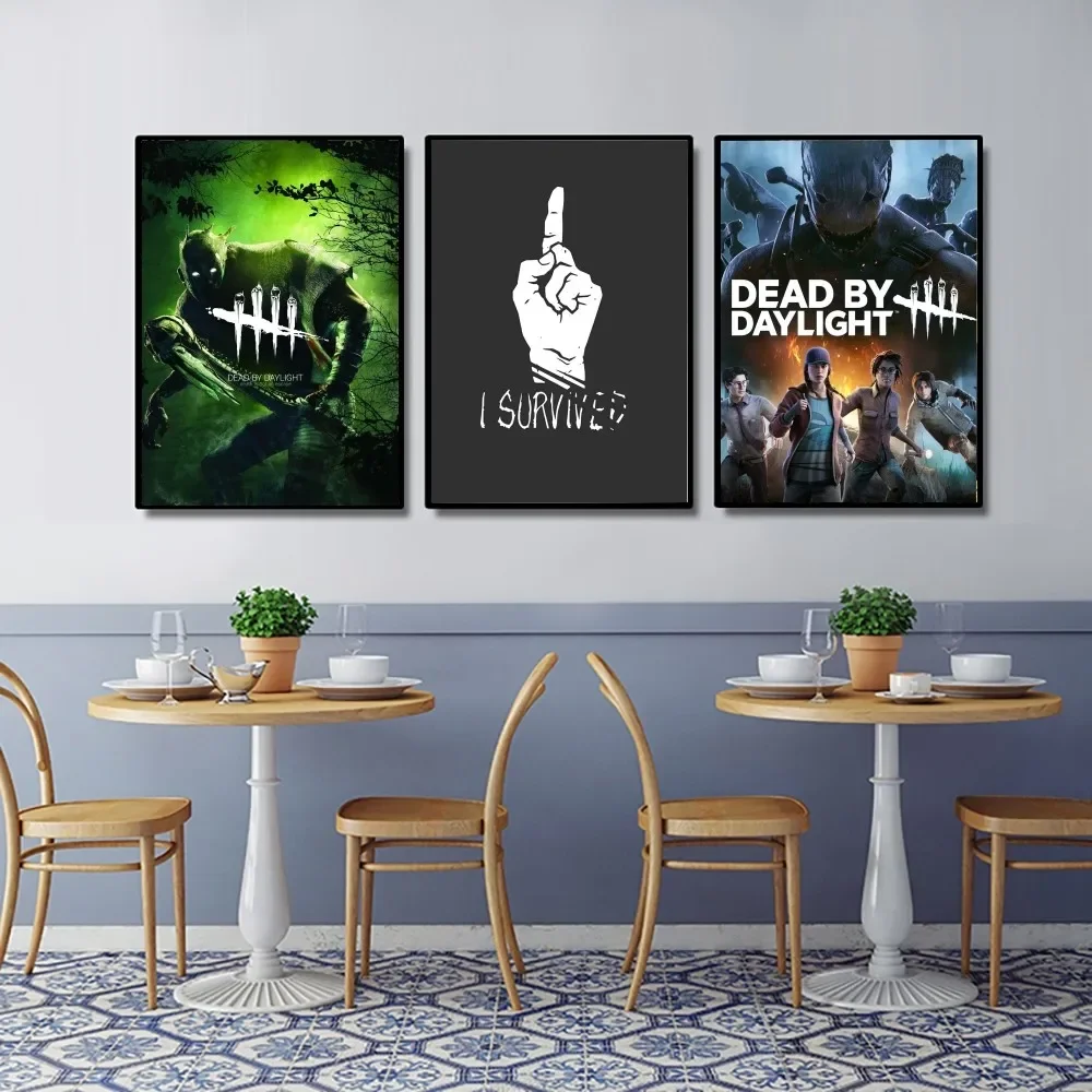 D-Dead By D-Daylight Game Poster Kraft Club Bar Paper Vintage Poster Wall Art Painting Bedroom Study Stickers