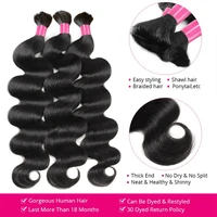 Extensions de cheveux humains en vrac pour tresses bohèmes, cheveux bruts, ondulés, 100g 5