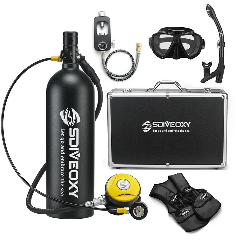 2L Scuba Diving Equipment/gear D Set Mini  Tank  Mask/Adapter Cylinder Oxygen Bottle Underwater Snorkeling